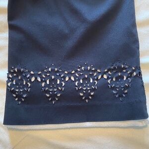 BUY 2 ITEMS & GET 1 FREE - Gorgeous Laser Cut Black Capris by Cleo Sz M